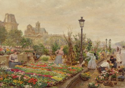 The Flower Market by Marie Francois Firmin Girard